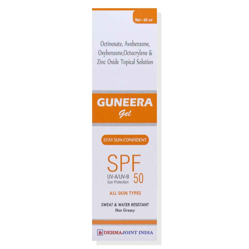 Guneera SPF 50 Sunscreen Gel with UVA/UVB Sun Protection | All Skin Types | Sweat & Water-Resistant